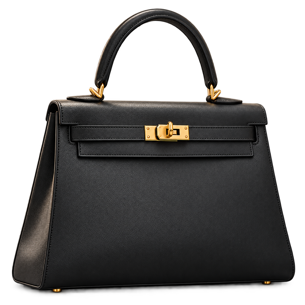 Black luxury top-handle handbag